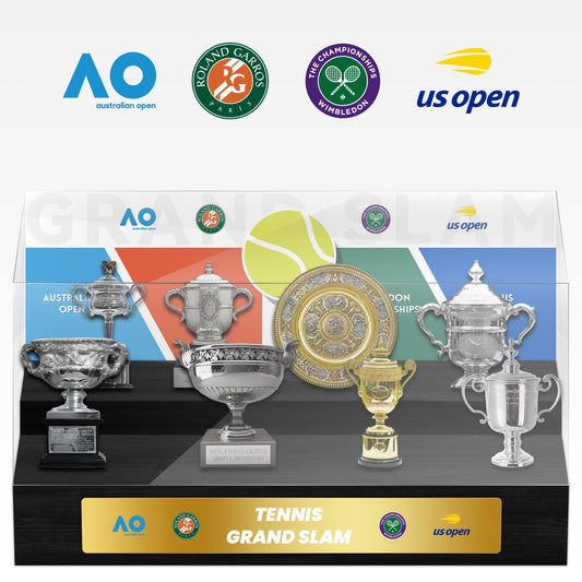 Tennis Grand Slam Men and Women 8 Champions Trophy Display  Case  Collection