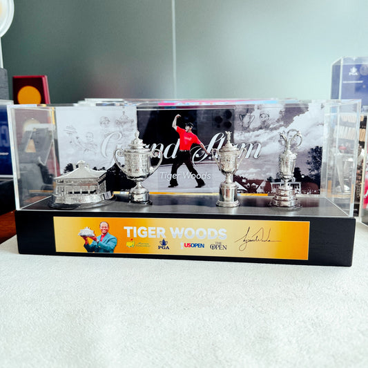 Tiger Woods Golf Grand Slam Trophy  Display Case[Trophies Included] - Main Image